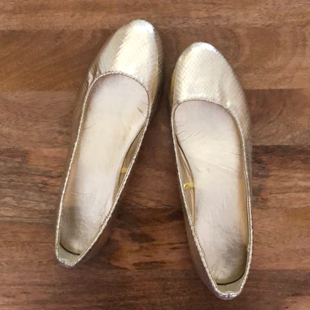 Gold flats - size 7 US